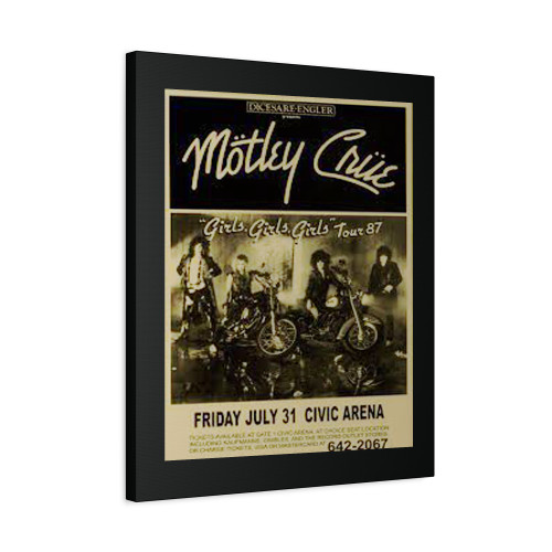 Motley Crue Girls Girls Girls Tour 1987 Retro Canvas Print Poster Motley Crue Girls Girls Girls Tour 1987 Retro Canvas Print Poster