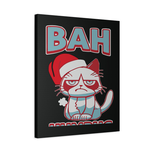 Bah Humbug Cat Christmas Canvas Print Poster