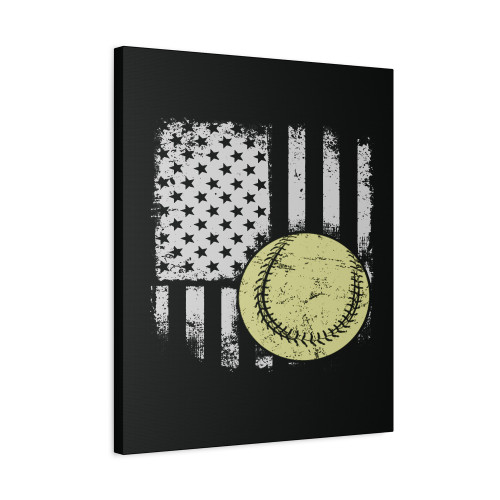Baseball Usa Flag V1  Canvas Print Poster