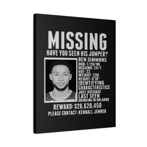 Ben Simmons Missing Have You Seen His Jumper Brooklyn Basketball Ica001 Canvas Print Poster