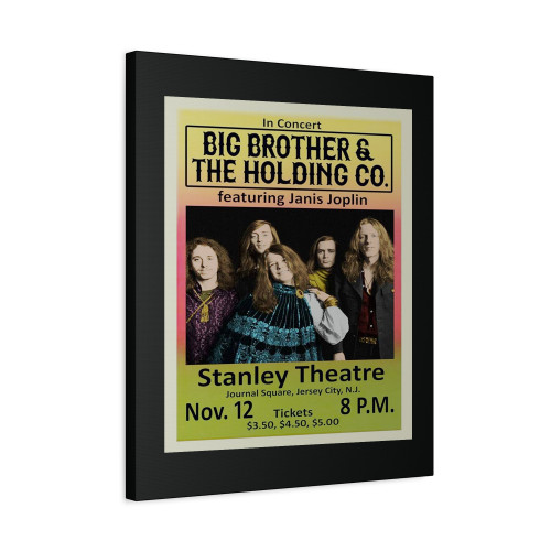 Big Brother And The Holding Company Janis Joplin Replica 1968 Concert Poster Canvas Print Poster