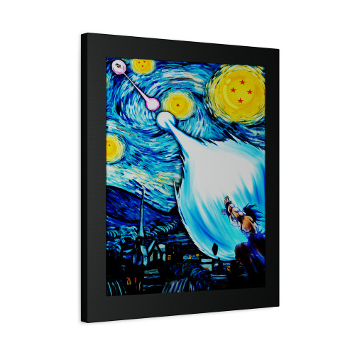 Parody Starry Night Goku Vs Vegeta Canvas Print Poster