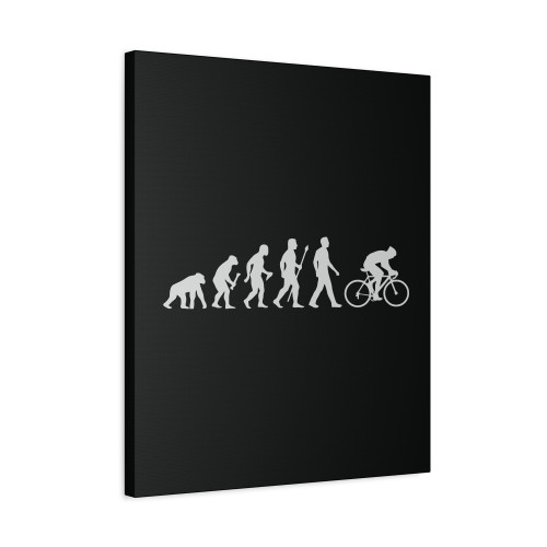 Evolution Of Man Cycling Canvas Print Poster
