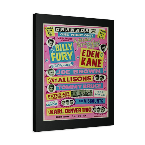 Billy Fury American Rock & Roll Concert Gig Band Poster Canvas Print Poster