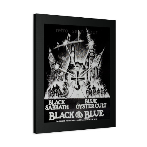 Black Sabbath Blue Oyster Cult Black & Blue Vintage Concert Canvas Print Poster