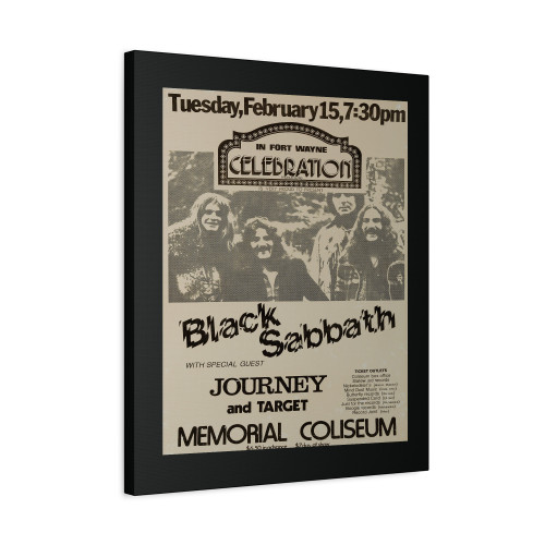 Black Sabbath Journey 1977 Fort Wayne Memorial Coliseum Concert Canvas Print Poster