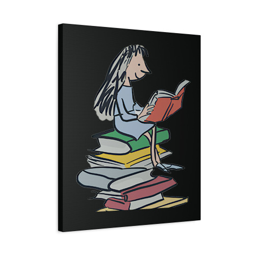 Bookworm Girl Gift Matilda Roald Dahl Canvas Print Poster
