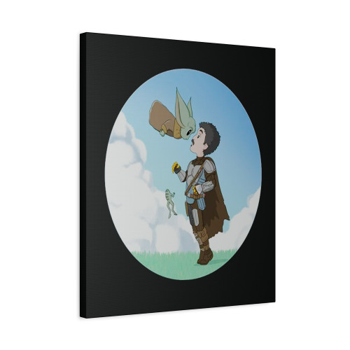 Pedro Pascal Grogu Jump Goot Canvas Print Poster