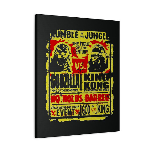 Godzilla Vs King Kong Rumble In The Jungle God Vs King Tv Canvas Print Poster