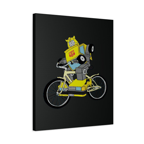 Bumble Bee Riding A Bike Canvas Print Poster