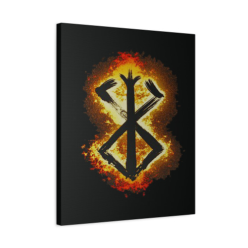 Burning Guts Symbol Guts Bersek Canvas Print Poster
