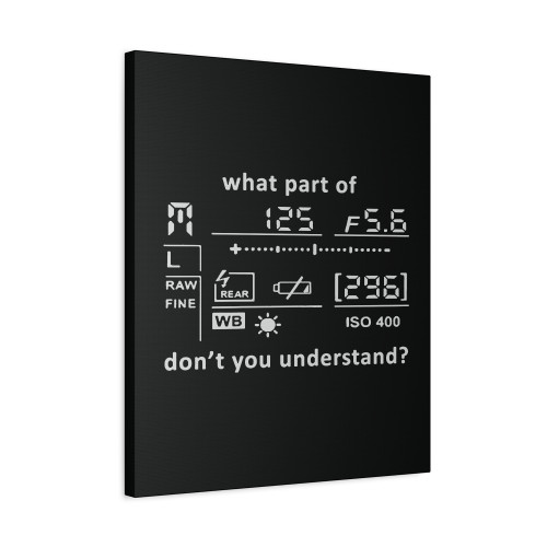 Camera Setting What Part Of Don't You Understand Canvas Print Poster