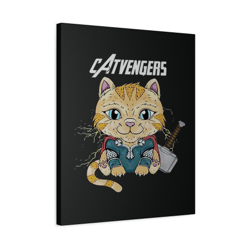 Cat Thor Avengers Canvas Print Poster