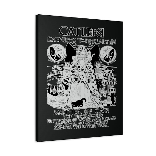 Catleesi Daenerys Tabbygaryen Game Of Thrones Mother Of Cat Canvas Print Poster