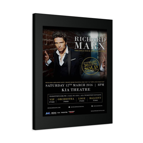 Richard Marx Solo Tour Live In Manila 2016 Philippines Concert Poster-Pop Rock 1 Canvas Print Poster