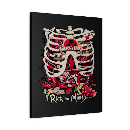 Rick And Morty Anatomy Park Puzzle Canvas Print Poster