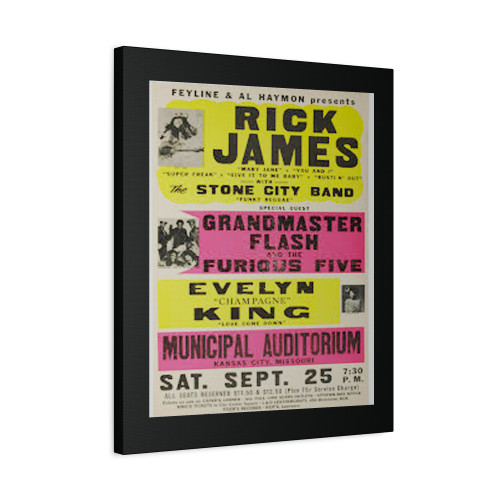 Rick James Grandmaster Flash Kansas City Concert Canvas Print Poster