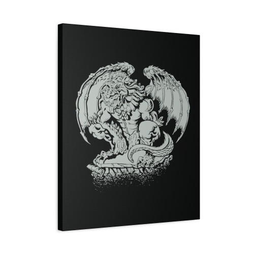 Gothic Gargoyle Statue Canvas Print Poster