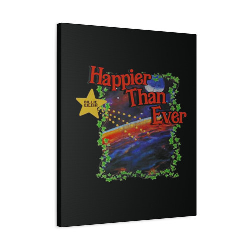 Happier Than Ever Billie Xmas Vinatge Canvas Print Poster