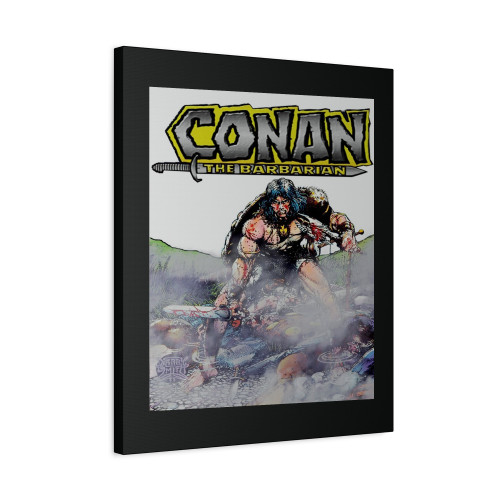 Conan The Barbarian In Battle With Ax And Sword Comic Hero Canvas Print Poster