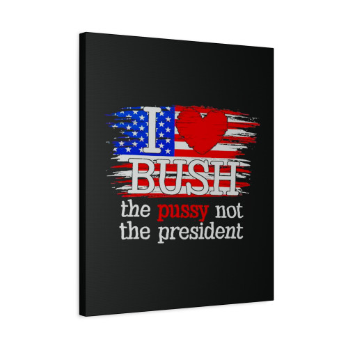 I Love Bush The Pussy Not President Us Flag Canvas Print Poster