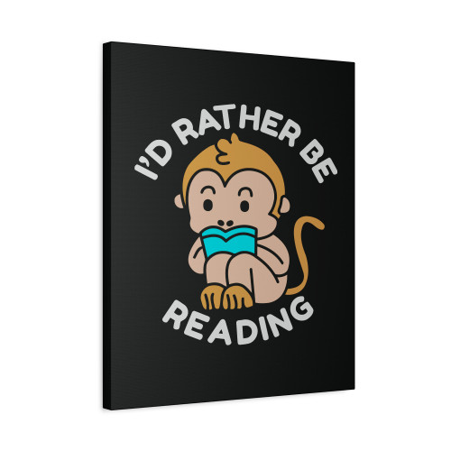 Id Rather Be Reading Monkey Canvas Print Poster