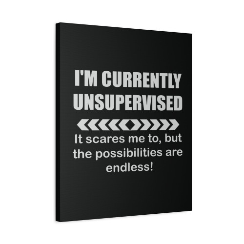 Im Currently Unsupervised Funny Printed Joke Canvas Print Poster