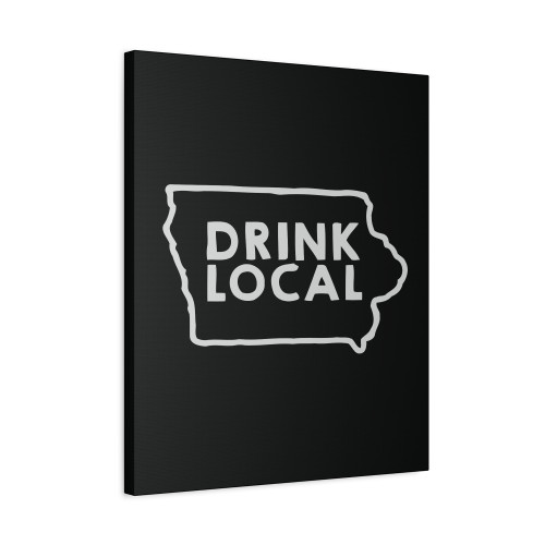 Iowa Drink Local Beer White Canvas Print Poster