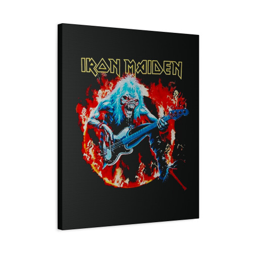 Iron Maiden Fear Live Flames Classic Rock Metal Band Canvas Print Poster