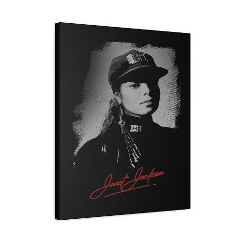 Janet Jackson Grey Canvas Print Poster