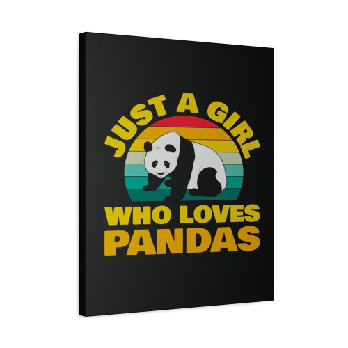 Just A Girl Who Loves Pandas Funny Vintage Retro Canvas Print Poster