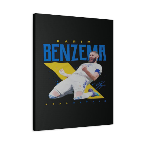 Karim Benzema Vintage Football Canvas Print Poster