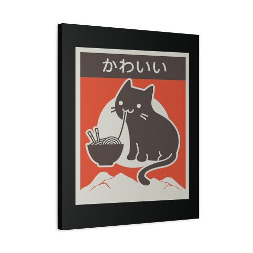Kawaii Vintage Style Japenese Ramen Cat Canvas Print Poster