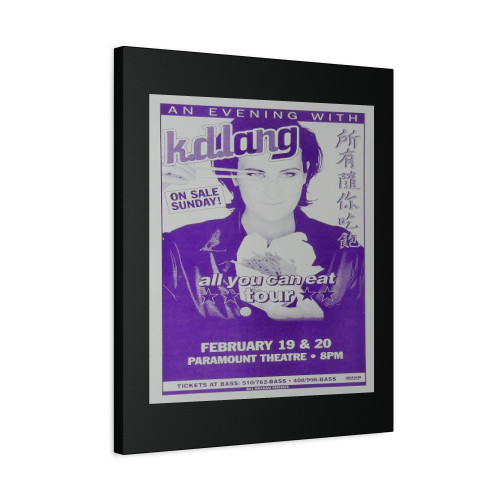 Kd Lang Vintage Concert From Paramount Theatre Canvas Print Poster