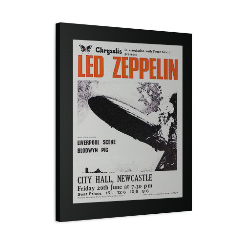 Led Zeppelin 1969 Newcastle Canvas Print Poster