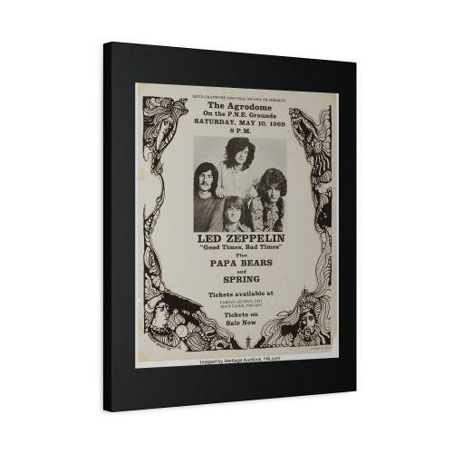 Led Zeppelin Pne Agrodome Concert Flyer 1969 Canvas Print Poster