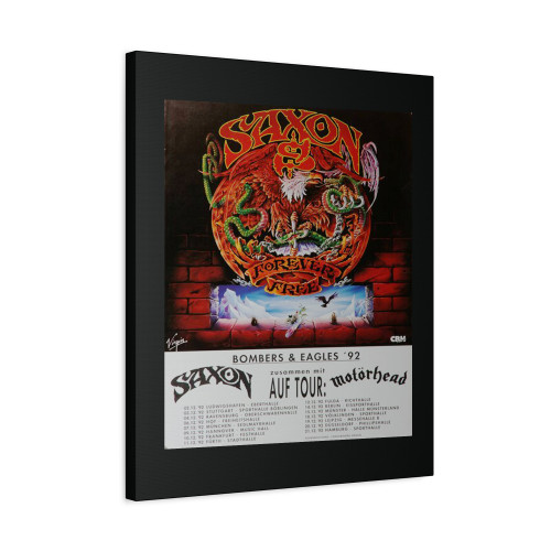 Saxon Forever Free Tour Dates 1992 Canvas Print Poster