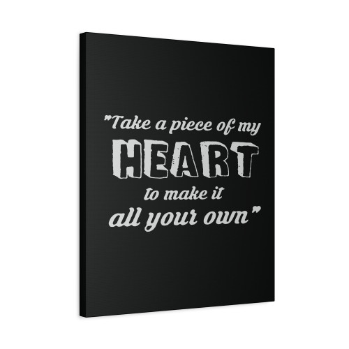 Shawn Mendes Quote Take A Piece Of My Heart Own Canvas Print Poster