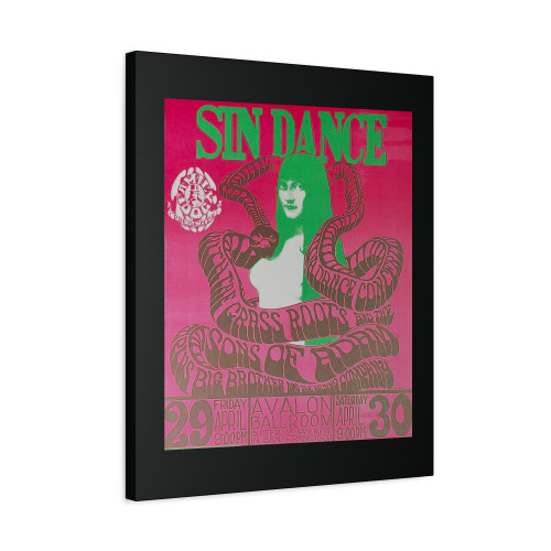 Sin Dance Wes Wilson Signed 1966 Canvas Print Poster