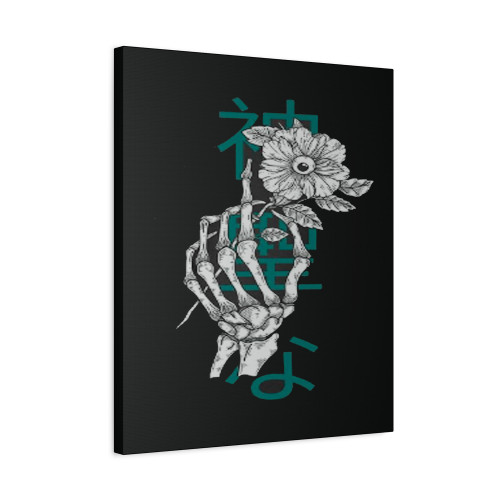 Skeleton Flower Canvas Print Poster