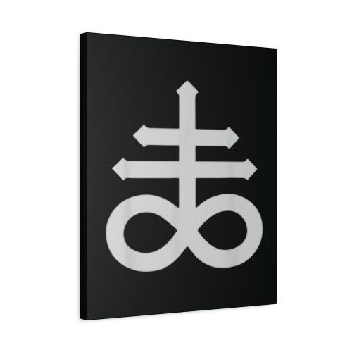 Leviathan Cross Satanic Cross And Alchemy Symbol Canvas Print Poster