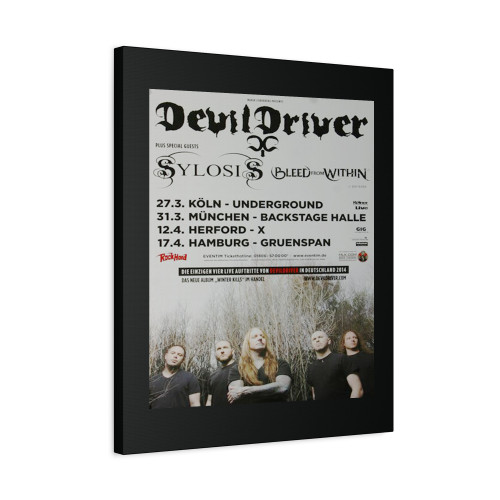 Devildrivers Winter Kills Tour 2014 Canvas Print Poster