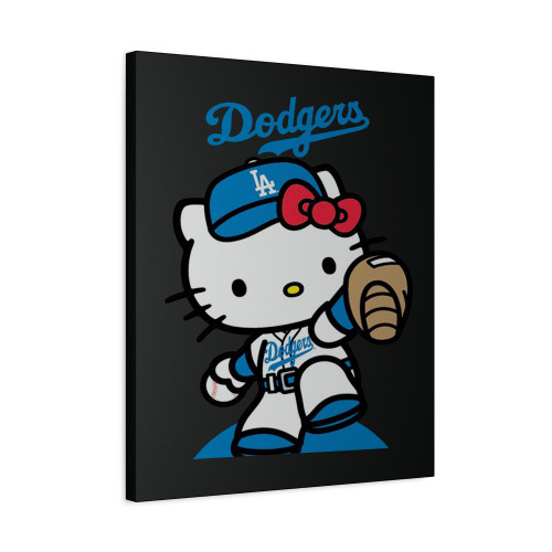 Dodgers Fans Hello Kitty Canvas Print Poster