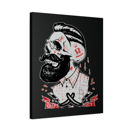 Skull Hipster Beard Deep Cuts Canvas Print Poster