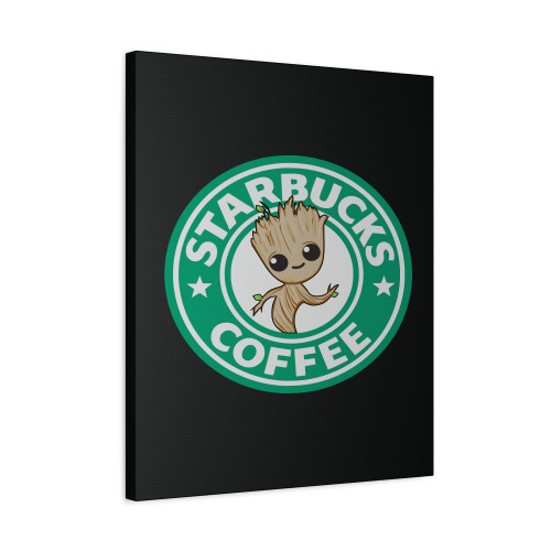 Starbucks Coffee Baby Groot Canvas Print Poster