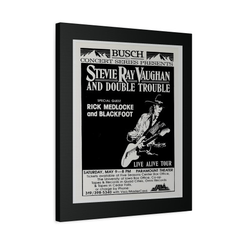 Stevie Ray Vaughan And Double Trouble Live Alive Tour Original Concert Canvas Print Poster