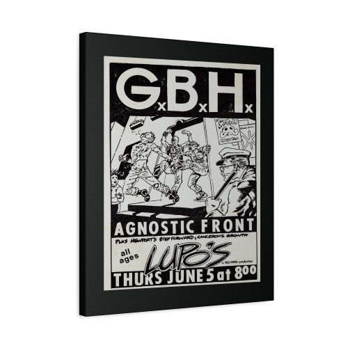 Eliteprint Gbh Agnostic Front Classic A3 Vintage Band Rock Blues Alternative Concert Music Canvas Print Poster