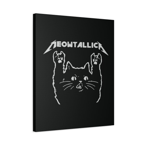 Meowtallica Rock Cat Kitten Pet Cute Cats Music Metal Canvas Print Poster