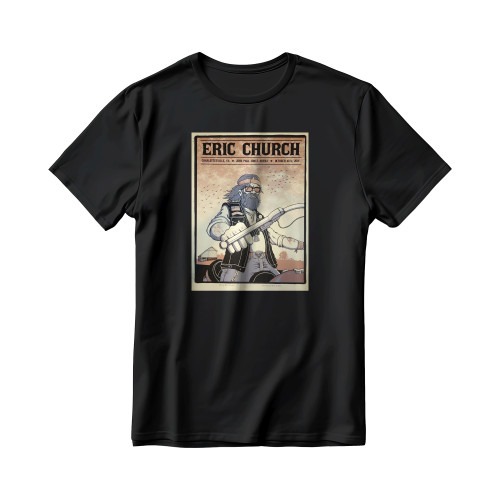 2014 Eric Church Charlottesville Silkscreen Concert Poster Men's T-Shirt