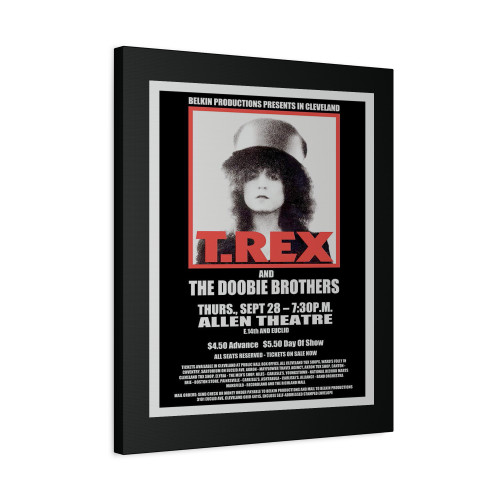 T.Rex Doobie Brothers 1972 Cleveland Concert Canvas Print Poster